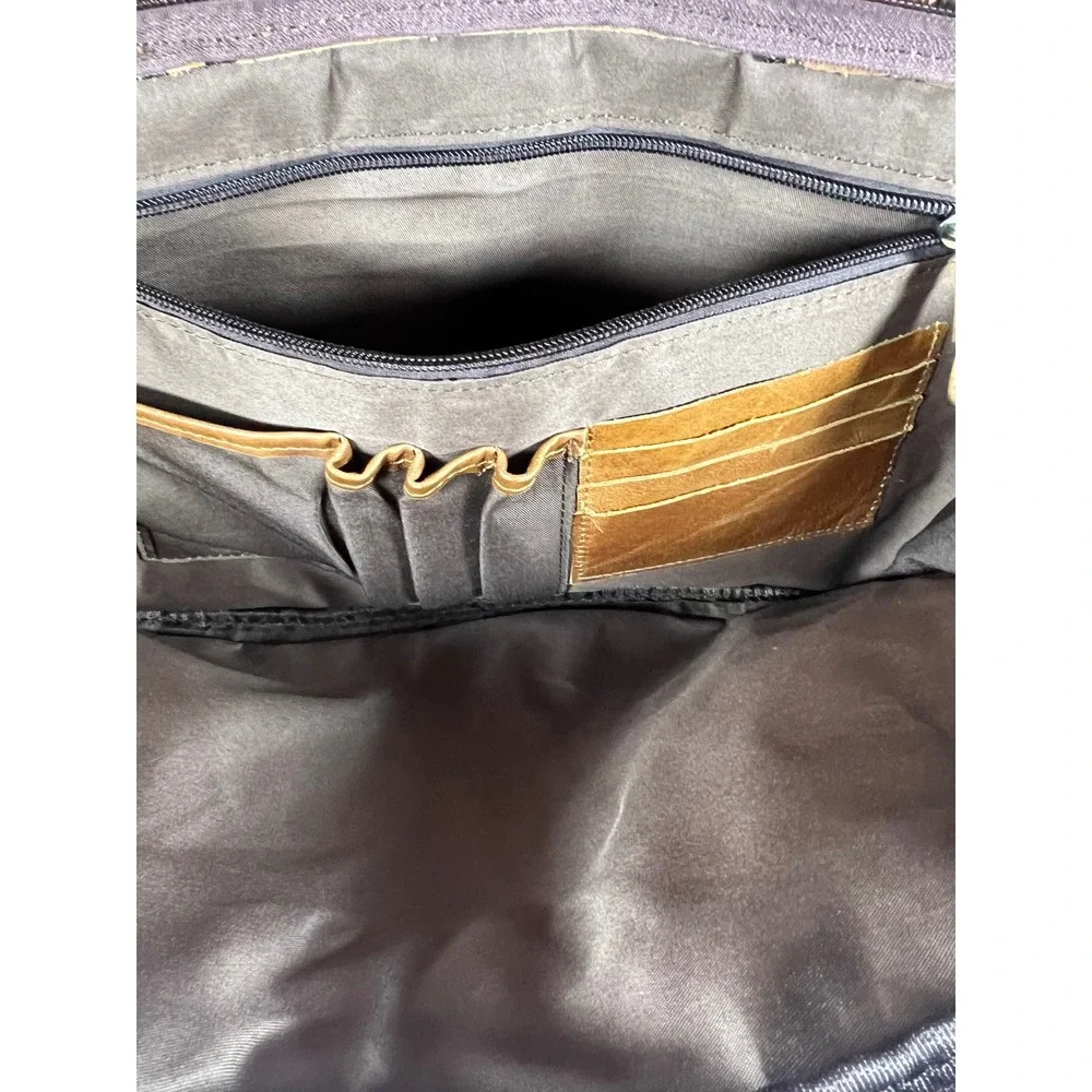 Baigio Leather Messenger Bag Brown Briefcase Laptop Shoulder Crossbody Mens